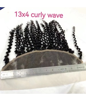 Human Hair Frontal 13x4 Closure Free Part Natural Color Curly Wave / Loose Wave / Deep Wave / Straight / Body Wave X02
